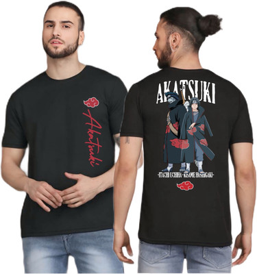 Swastik Graphic Print Men Round Neck Black T-Shirt