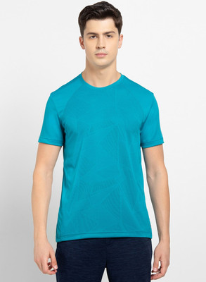 JOCKEY Solid Men Round Neck Blue T-Shirt