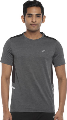 Ajile By Pantaloons Colorblock Men Round Neck Grey T-Shirt