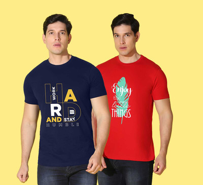 WOOSTRO Typography Men Round Neck Multicolor T-Shirt