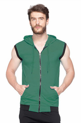 Moordale Fab Solid Men Hooded Neck Dark Green T-Shirt