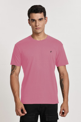 TT THE TEE Printed Men Round Neck Pink T-Shirt