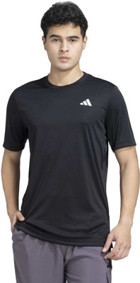 ADIDAS Graphic Print Men Crew Neck Black T-Shirt