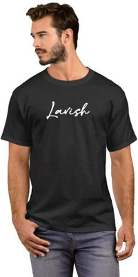 Gn Nationnal Typography Men Round Neck Black T-Shirt
