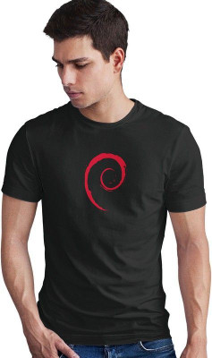 DUDEME Printed, Solid Men Round Neck Black T-Shirt