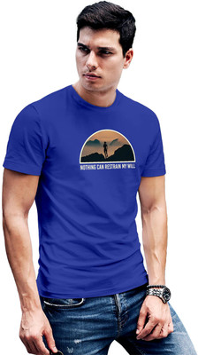 Fighterhero Printed Men Round Neck Blue T-Shirt