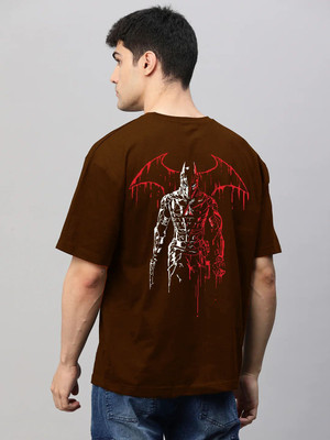 Pavis Printed Men Round Neck Brown T-Shirt