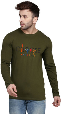 MINISTRY OF FRIENDS Typography Men Round Neck Dark Green T-Shirt