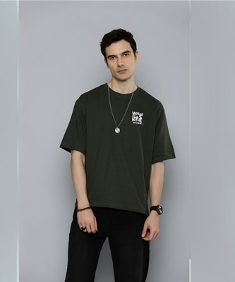 R.Code by The Roadster Life Co. Graphic Print Men Round Neck Dark Green T-Shirt