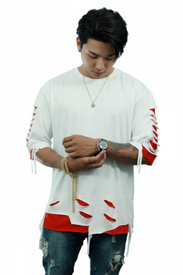 Rb azad Solid Men Round Neck White T-Shirt