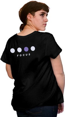 Fighterhero Printed Women Round Neck Black T-Shirt