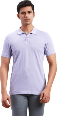 PARX Solid Men Polo Neck Purple T-Shirt