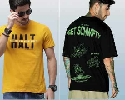 stylesmyth Printed Men Round Neck Multicolor T-Shirt