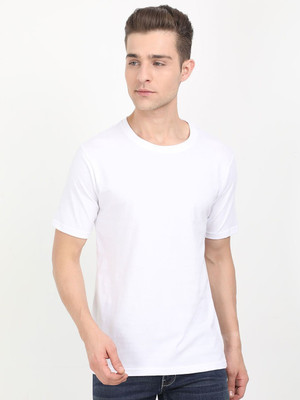 RULEDBYSUN Solid Men Round Neck White T-Shirt