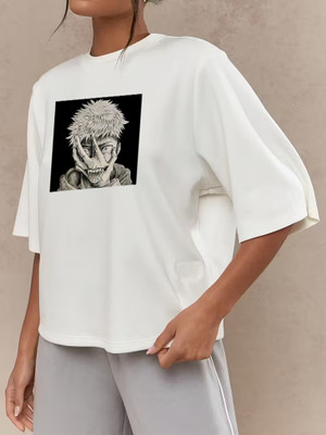 CZC Graphic Print Women Round Neck White T-Shirt