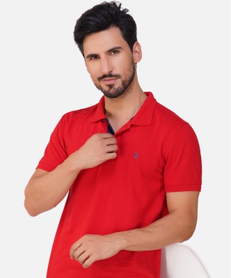 METRONAUT Solid Men Polo Neck Red T-Shirt