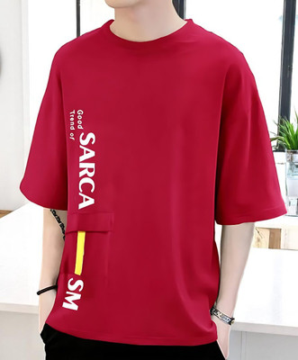 FAOES Printed Men Round Neck Red T-Shirt
