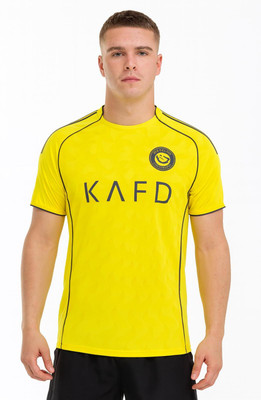 SSA Printed Men Polo Neck Yellow T-Shirt