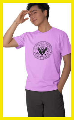 Streetfluencer Printed Men Round Neck Purple T-Shirt