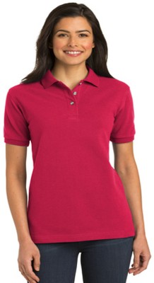 DENNIN Solid Women Polo Neck Red T-Shirt