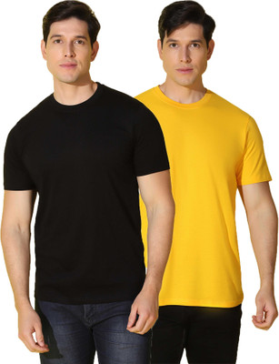WOOSTRO Solid Men Round Neck Multicolor T-Shirt