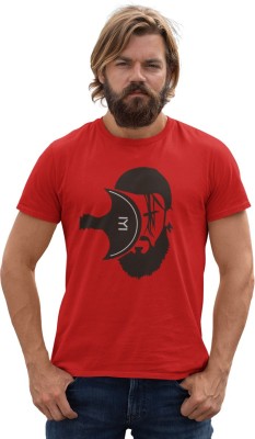 Rushaan Printed Men Round Neck Red T-Shirt
