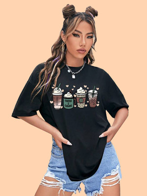 METRONAUT Printed Women Round Neck Multicolor T-Shirt