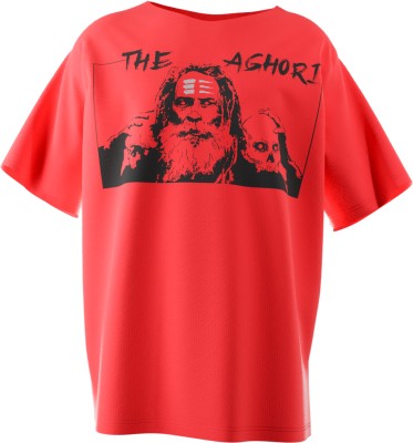 SWASTIK Printed Men Round Neck Red T-Shirt
