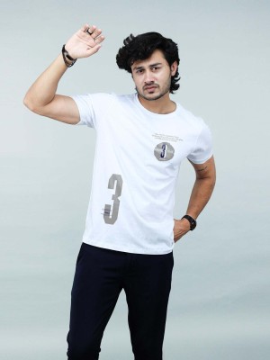 MAYUR CLOTHING Graphic Print Men Round Neck White T-Shirt