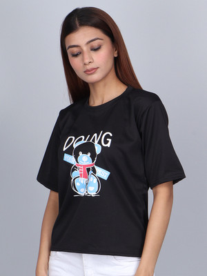 urban trees Casual Printed Women Black Top
