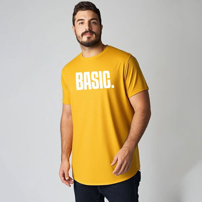 Toodlplus Printed Men Round Neck Yellow T-Shirt