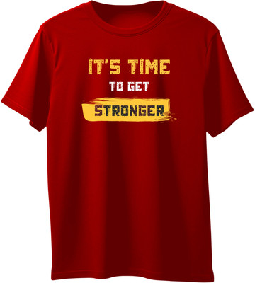 VIRAJ VINTAGE Printed, Graphic Print, Typography Men Round Neck Red T-Shirt