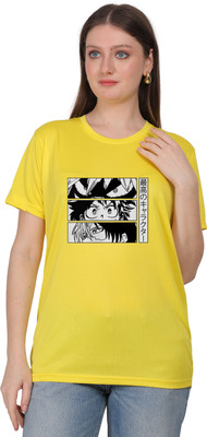 neeraj internationals Graphic Print Women Round Neck Yellow T-Shirt