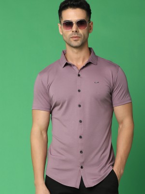 UNLIMITED Solid Men Henley Neck Purple T-Shirt