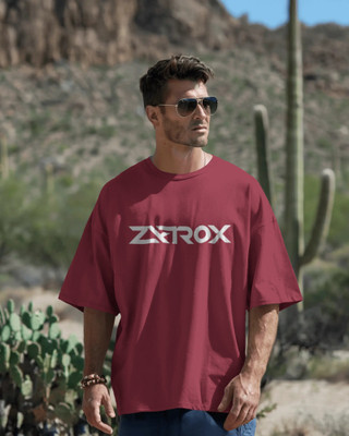 silver moon clothing Printed Men Round Neck Maroon T-Shirt