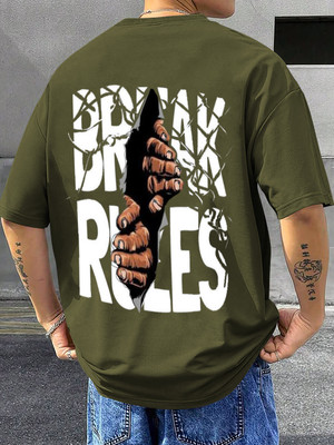 TeeBrozz Graphic Print Men Round Neck Green T-Shirt