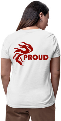 Fighterhero Printed Women Round Neck White T-Shirt
