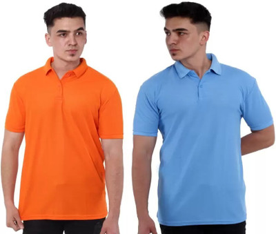 CREATIVE SPORTS Solid Men Polo Neck Multicolor T-Shirt