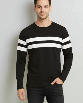 TrendShaper Printed Men Round Neck Black T-Shirt