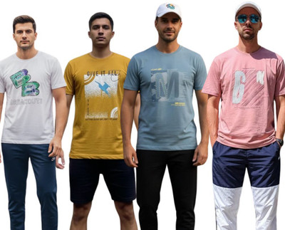 Untldla Graphic Print Men Round Neck Multicolor T-Shirt