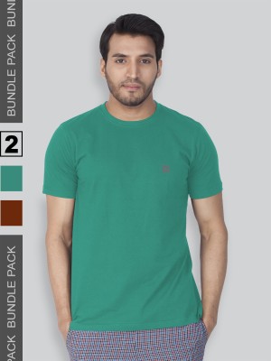 Lux Nitro Solid Men Round Neck Multicolor T-Shirt