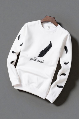 FASHIUM Printed Men Round Neck White T-Shirt