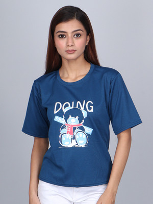 urban trees Casual Printed Women Blue Top