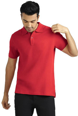 JB Jangoboy Solid Men Polo Neck Red T-Shirt