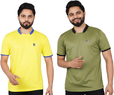 La Milano Solid Men Round Neck Green T-Shirt