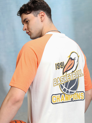 HIGHLANDER Printed Men Round Neck White T-Shirt