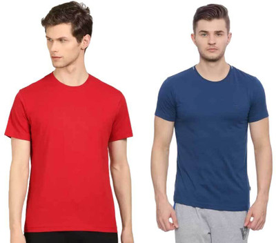 VAN HEUSEN Solid Men Round Neck Multicolor T-Shirt