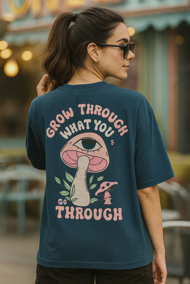 SZN Solid Women Round Neck Blue T-Shirt