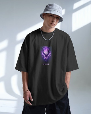 Zyvith Printed, Graphic Print, Typography Men Scoop Neck Black T-Shirt