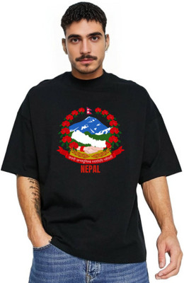 Makeitbharat Graphic Print Men Round Neck Black T-Shirt